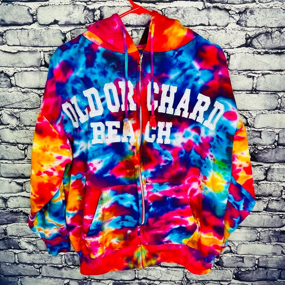 Old Orchard Beach Maine Men's  Wild Tie dye Sweatshirt Size XL Popular Sports